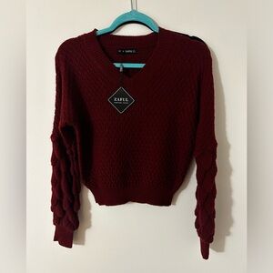 Maroon cropped sweater